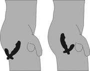 Vibratore doppio dildo realistico con stimolatore clitoride in silicone nero