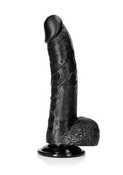 Fallo realistico nero Dildo with Balls and Suction Cup - 8''/ 20,5 cm