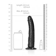 Fallo grande nero slim REALISTIC DILDO without Balls WITH SUCTION CUP - 8''/ 20,5 CM