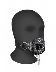 Morso con tappo Open Mouth Gag with Plug Stopper Black