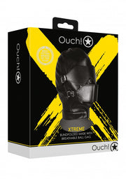 Maschera con morso Blindfolded Mask with Breathable Ball Gag Black