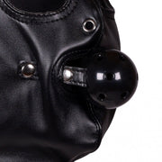 Maschera con morso Blindfolded Mask with Breathable Ball Gag Black