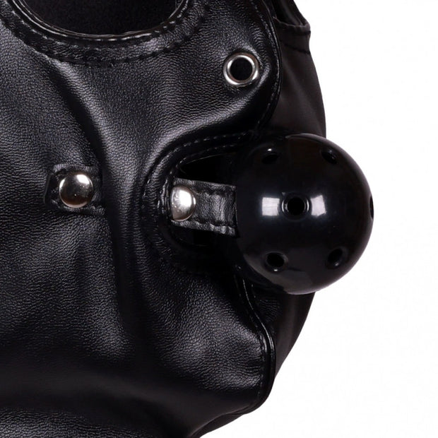 Maschera con morso Blindfolded Mask with Breathable Ball Gag Black