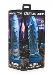 Dildo serpente marino Sea Serpent Blue Scaly Silicone Dildo - Blue