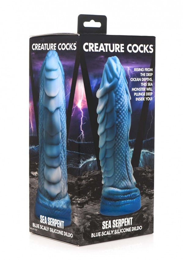 Dildo serpente marino Sea Serpent Blue Scaly Silicone Dildo - Blue