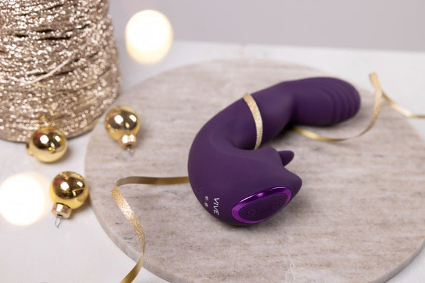Vibratore vaginale Yumi Triple Motor G-Spot Finger Motion Vibrator and Flickering Tongue Stimulator Purple