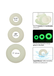 CalExotics Alpha Glow-In-The-Dark Liquid Silicone 3 Ring Set