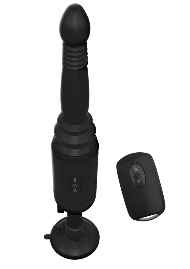 Vibratore anale vaginale realistico stimolatore dildo fallo su e giù in silicone nero black sex machine