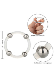 anello fallico Steel Beaded Silicone Ring L